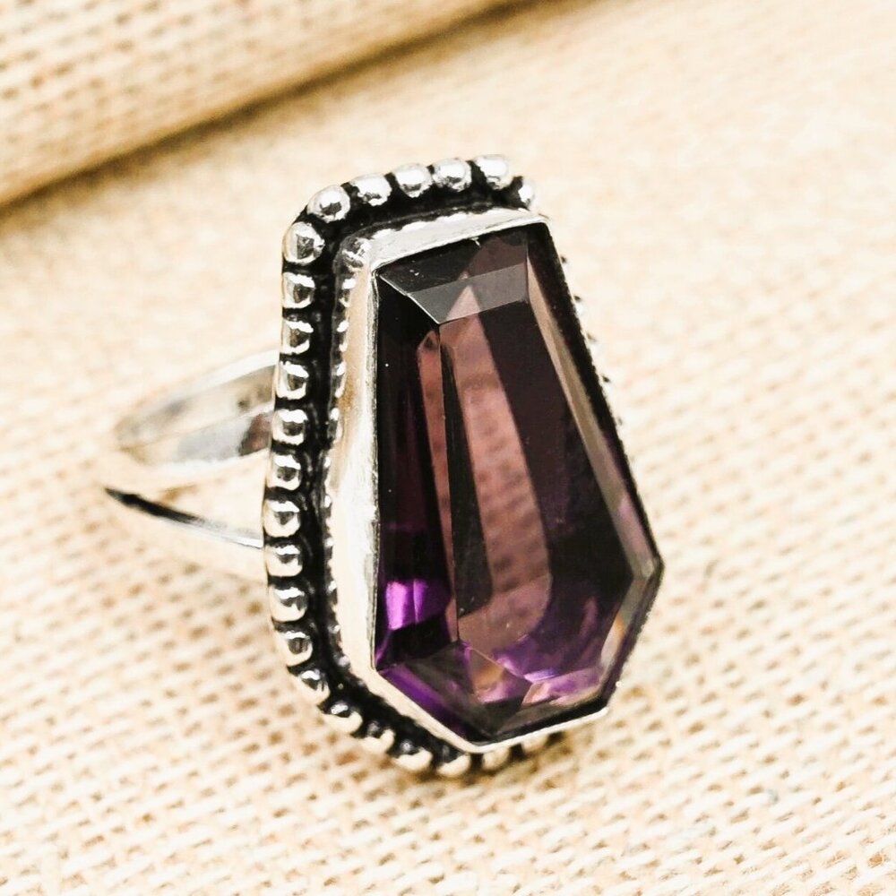 Amethyst Gemstone Sterling Silver  Ring
